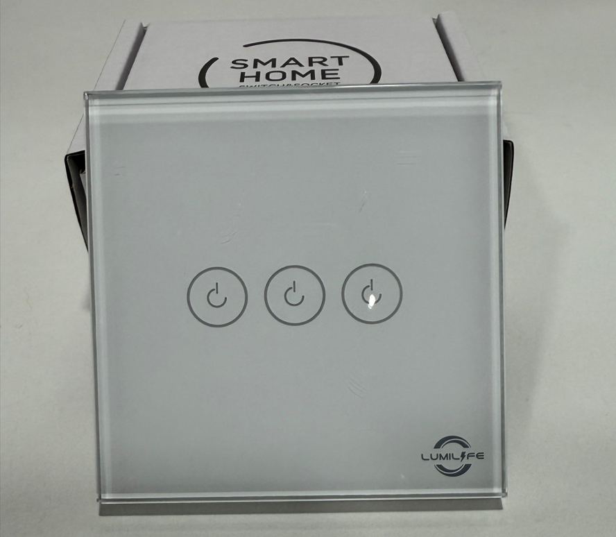 Tuya 3G Zigbee Touch Switch with Neutral Line, 10A Rated Current, Tempered Glass Panel, Zigbee Protocol, Alexa & Google Home Supported